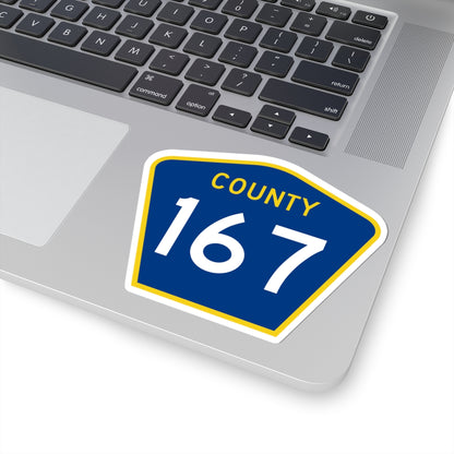 County 167 MN (Minnesota) (Road Sign) STICKER Vinyl Kiss-Cut Decal