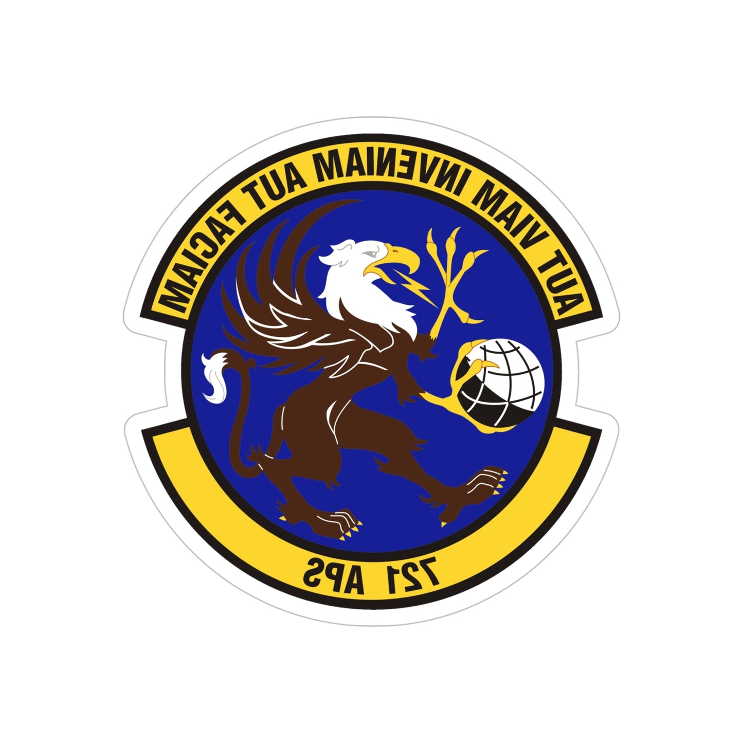 721st Aerial Port Squadron (U.S. Air Force) REVERSE PRINT Transparent STICKER-5" × 5"-The Sticker Space