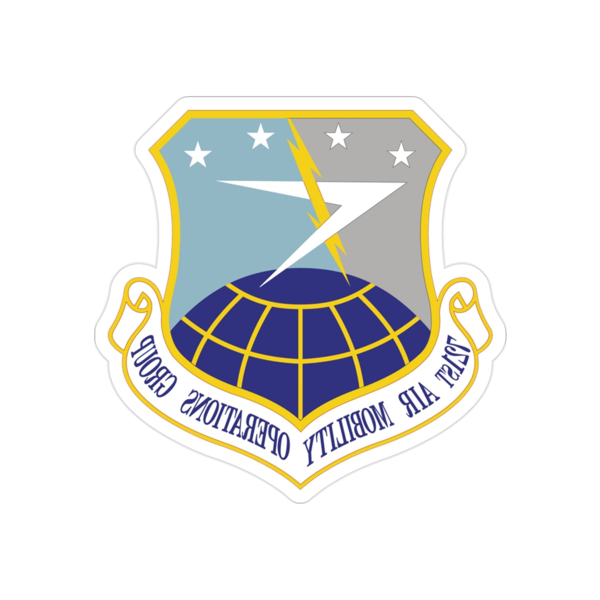 721st Air Mobility Operations Group (U.S. Air Force) REVERSE PRINT Transparent STICKER-2" × 2"-The Sticker Space