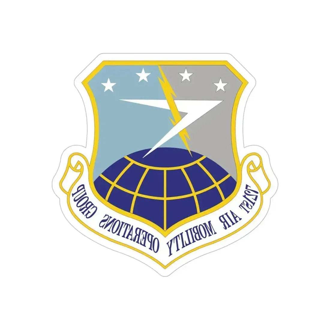 721st Air Mobility Operations Group (U.S. Air Force) REVERSE PRINT Transparent Die-Cut STICKER 6 Inch Die-Cut Transparent - The Sticker Space