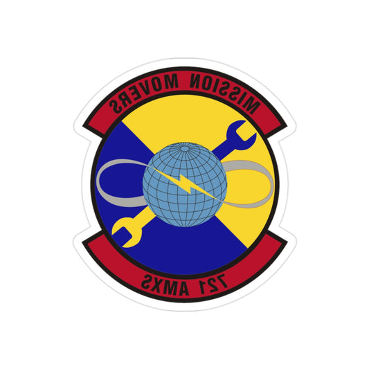 721st Aircraft Maintenance Squadron (U.S. Air Force) REVERSE PRINT Transparent STICKER-2" × 2"-The Sticker Space