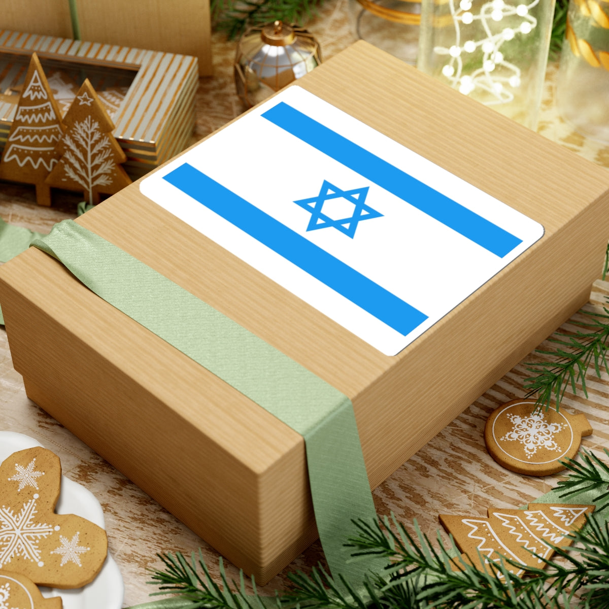 Flag of Israel Light Blue 3-2 (Israel) STICKER Vinyl Kiss-Cut Decal