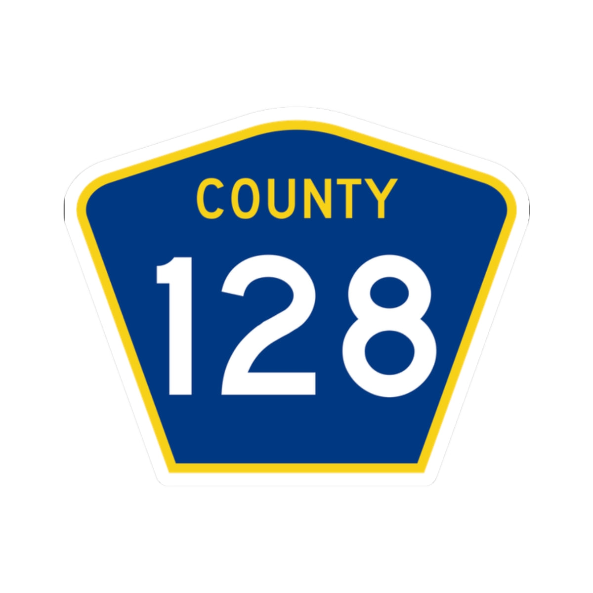 County 128 MN (Minnesota) (Road Sign) STICKER Vinyl Kiss-Cut Decal