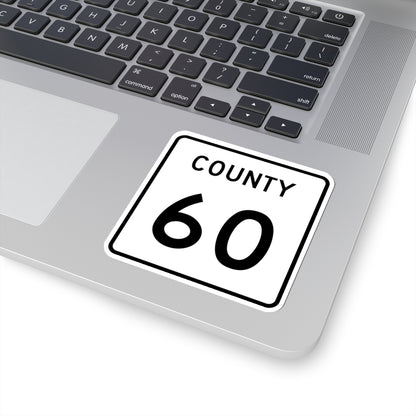 County 60 square (Minnesota) (Road Sign) STICKER Vinyl Kiss-Cut Decal