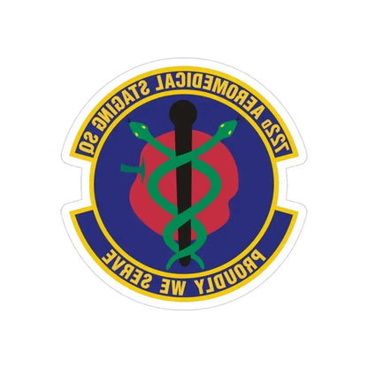 722d Aeromedical Staging Squadron (U.S. Air Force) REVERSE PRINT Transparent Die-Cut STICKER 3 Inch Die-Cut Transparent - The Sticker Space