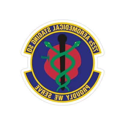722d Aeromedical Staging Squadron (U.S. Air Force) REVERSE PRINT Transparent Die-Cut STICKER 4 Inch Die-Cut Transparent - The Sticker Space