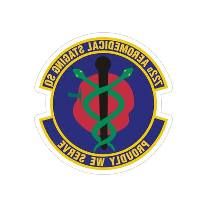 722d Aeromedical Staging Squadron (U.S. Air Force) REVERSE PRINT Transparent Die-Cut STICKER 5 Inch Die-Cut Transparent - The Sticker Space