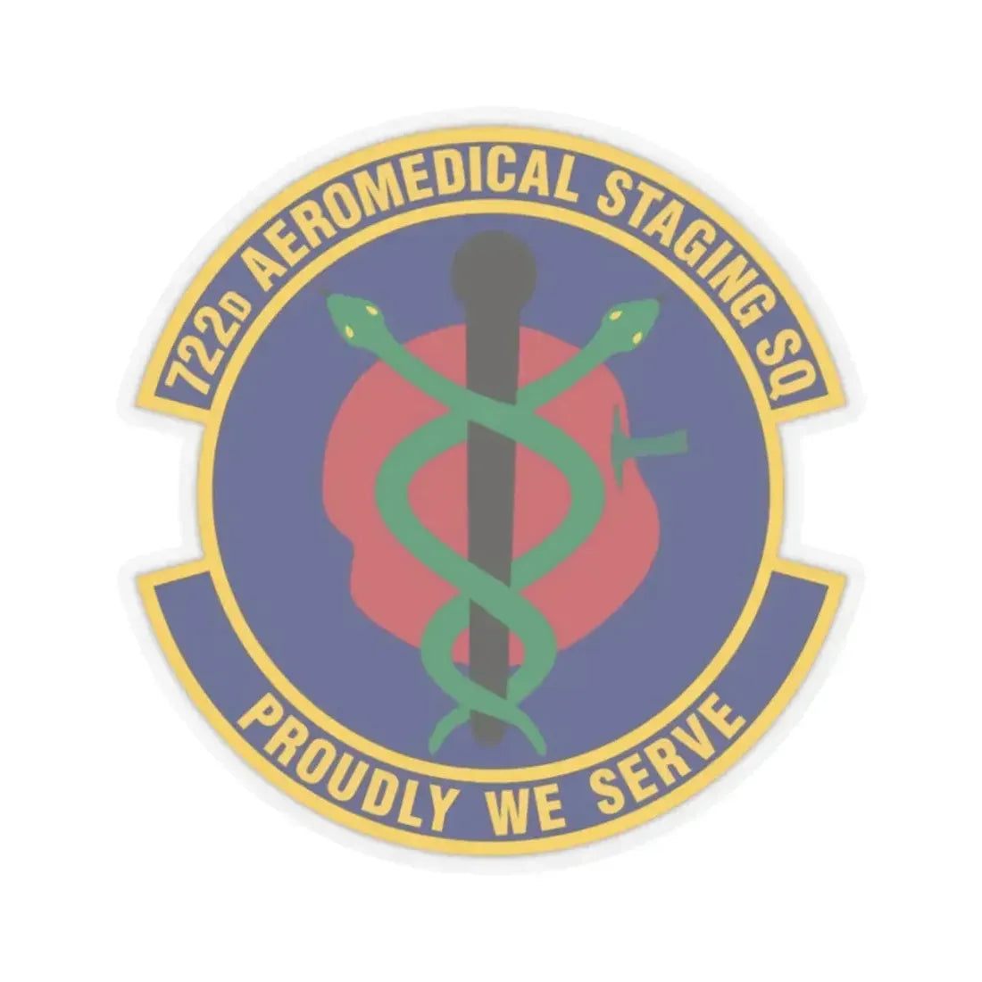 722d Aeromedical Staging Squadron (U.S. Air Force) STICKER Vinyl Kiss-Cut Decal 2 Inch Transparent - The Sticker Space