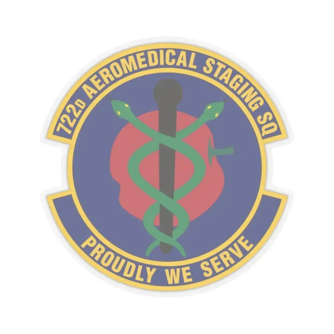 722d Aeromedical Staging Squadron (U.S. Air Force) STICKER Vinyl Kiss-Cut Decal 3 Inch Transparent - The Sticker Space