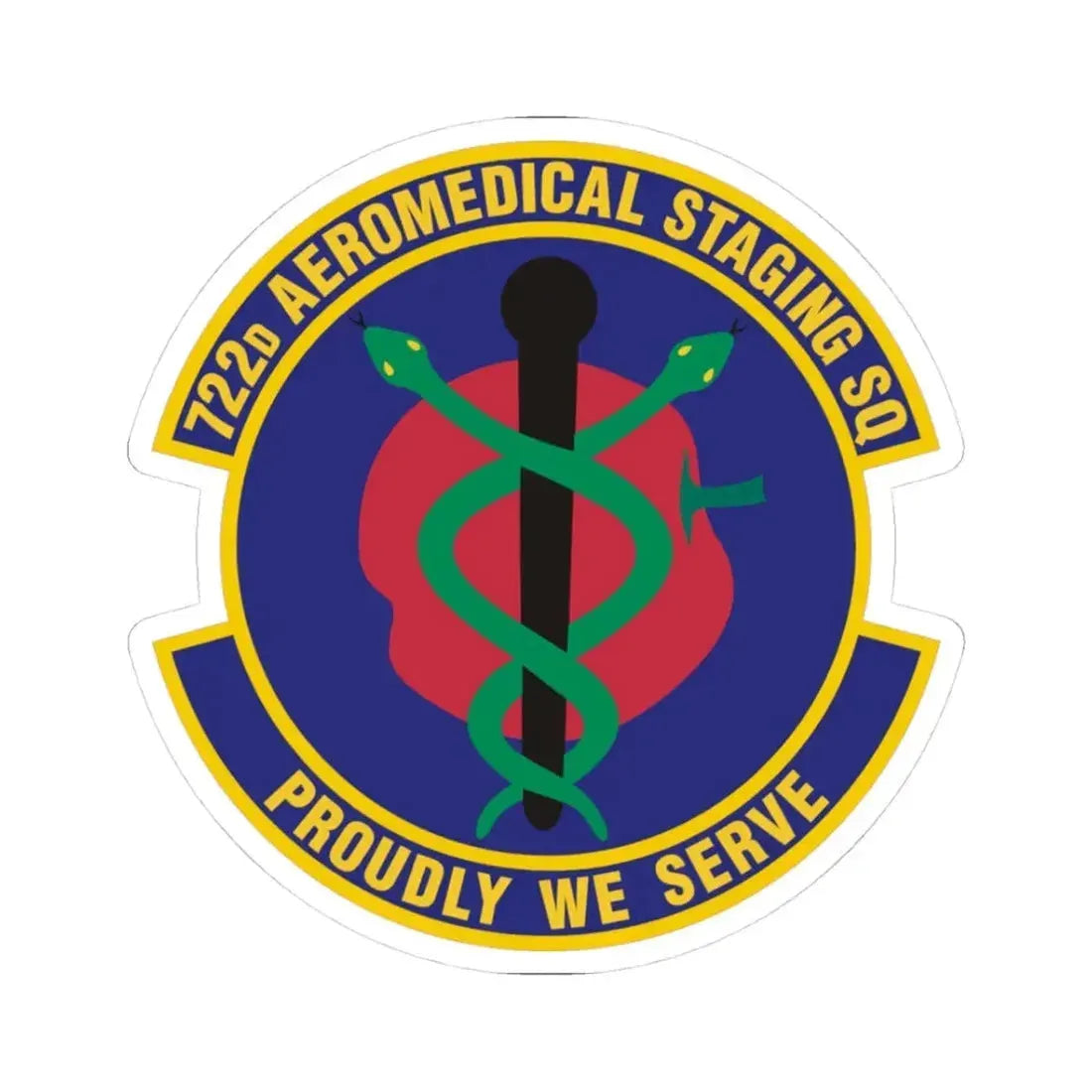 722d Aeromedical Staging Squadron (U.S. Air Force) STICKER Vinyl Kiss-Cut Decal 3 Inch White - The Sticker Space