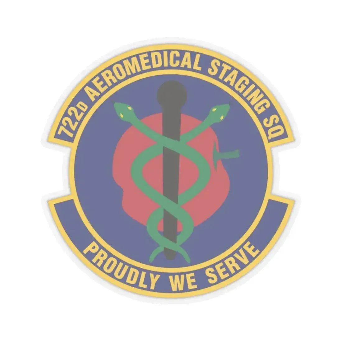 722d Aeromedical Staging Squadron (U.S. Air Force) STICKER Vinyl Kiss-Cut Decal 6 Inch Transparent - The Sticker Space