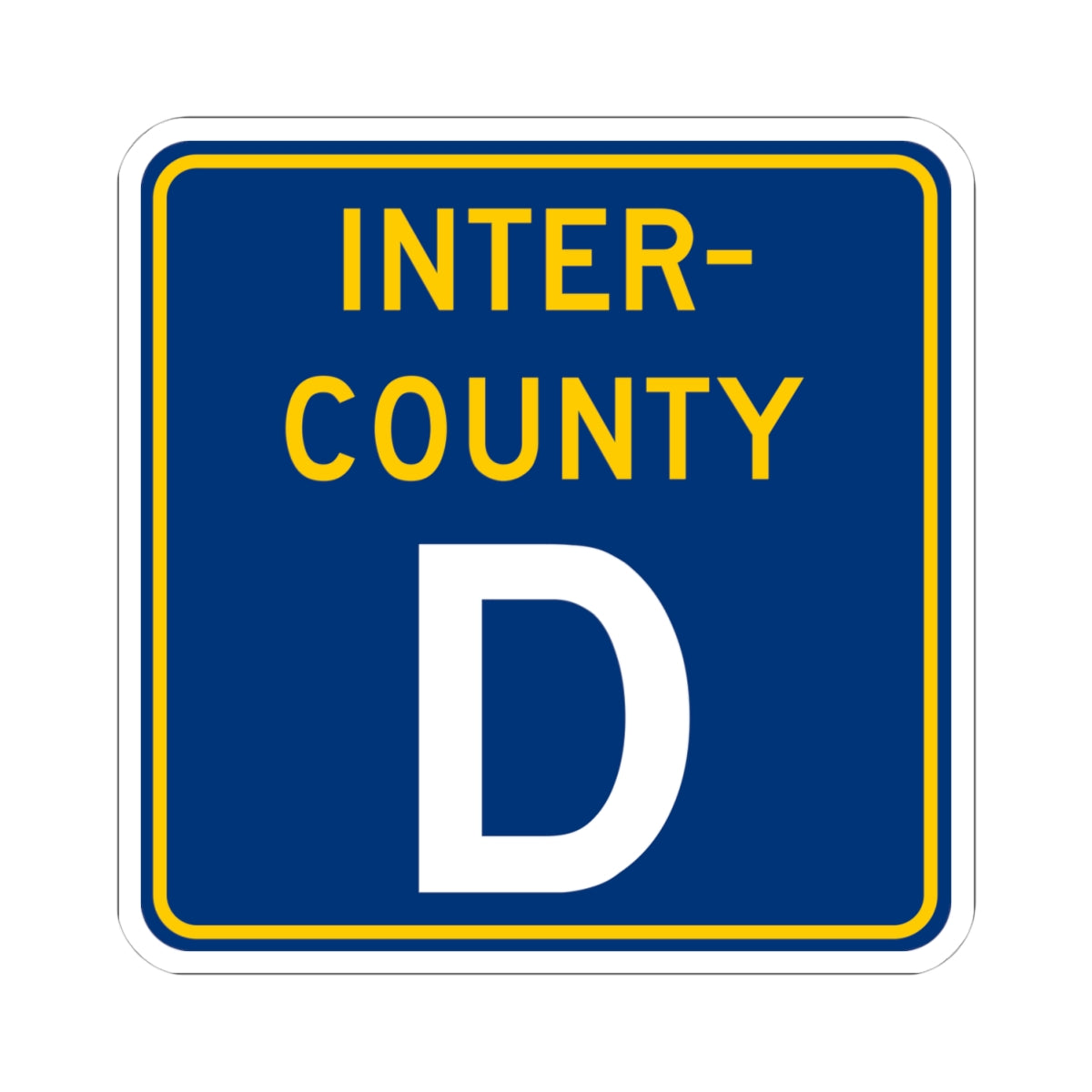 Inter County Route D MN (Minnesota) (Road Sign) STICKER Vinyl Kiss-Cut Decal