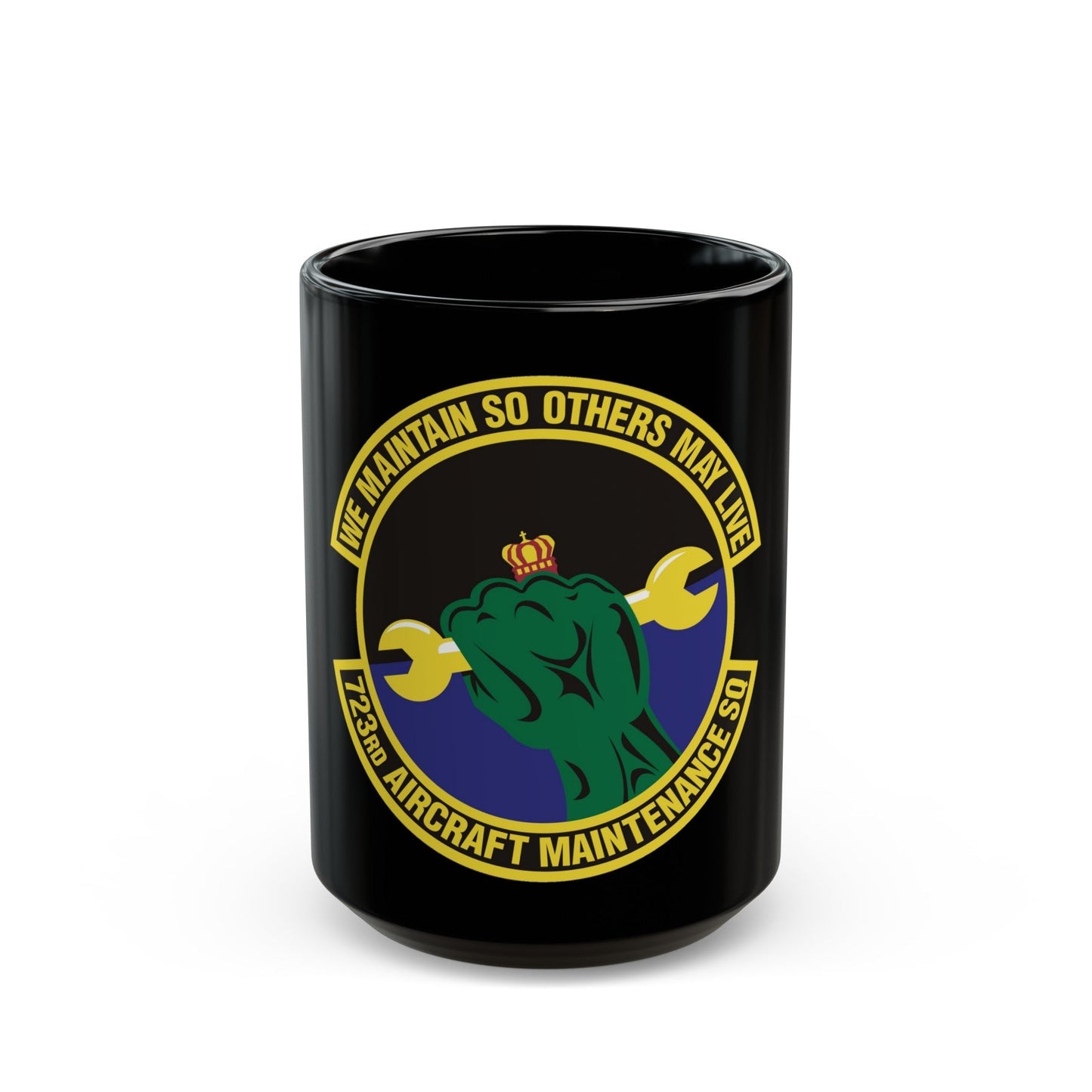 723d Aircraft Maintenance Squadron (U.S. Air Force) Black Coffee Mug-15oz-The Sticker Space