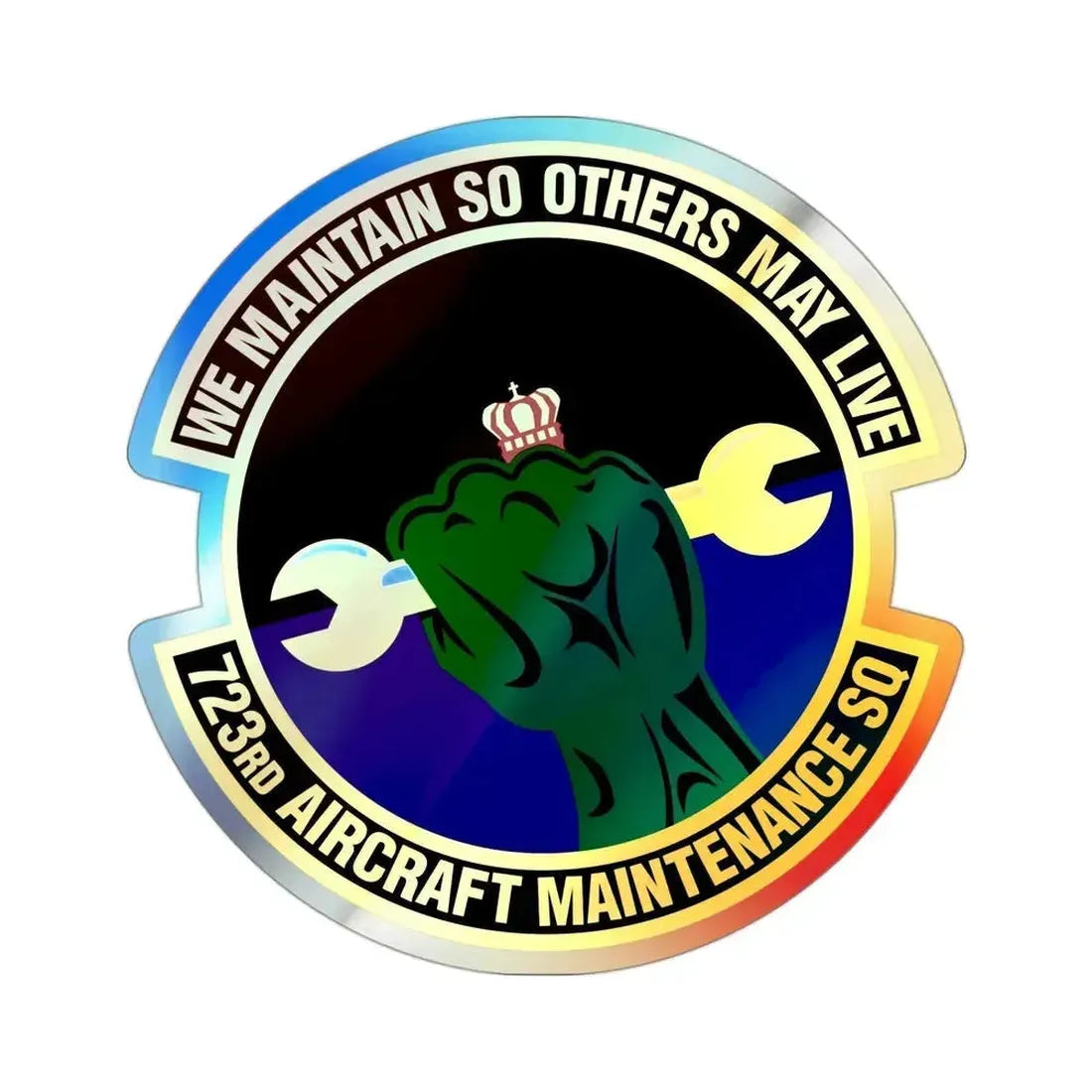 723d Aircraft Maintenance Squadron (U.S. Air Force) Holographic STICKER Die-Cut Vinyl Decal 3 Inch Holographic - The Sticker Space