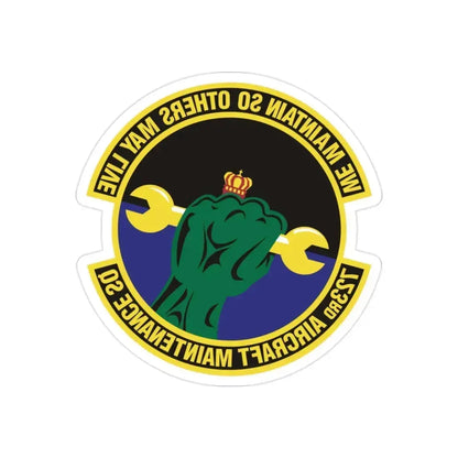 723d Aircraft Maintenance Squadron (U.S. Air Force) REVERSE PRINT Transparent Die-Cut STICKER 2 Inch Die-Cut Transparent - The Sticker Space