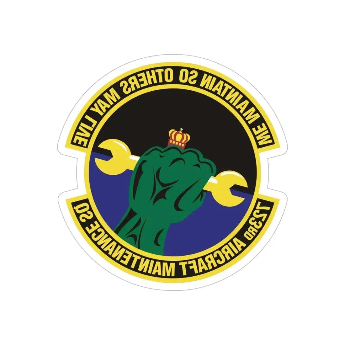 723d Aircraft Maintenance Squadron (U.S. Air Force) REVERSE PRINT Transparent Die-Cut STICKER - The Sticker Space