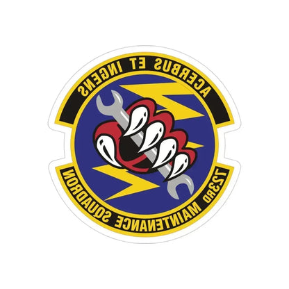 723d Maintenance Squadron (U.S. Air Force) REVERSE PRINT Transparent Die-Cut STICKER 4 Inch Die-Cut Transparent - The Sticker Space