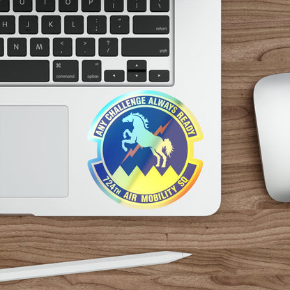 724 Air Mobility Sq AMC (U.S. Air Force) Holographic STICKER Die-Cut Vinyl Decal-The Sticker Space