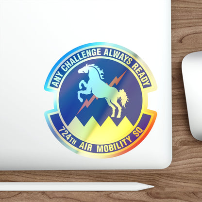 724 Air Mobility Sq AMC (U.S. Air Force) Holographic STICKER Die-Cut Vinyl Decal-The Sticker Space