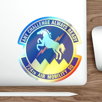 724 Air Mobility Sq AMC (U.S. Air Force) Holographic STICKER Die-Cut Vinyl Decal-The Sticker Space