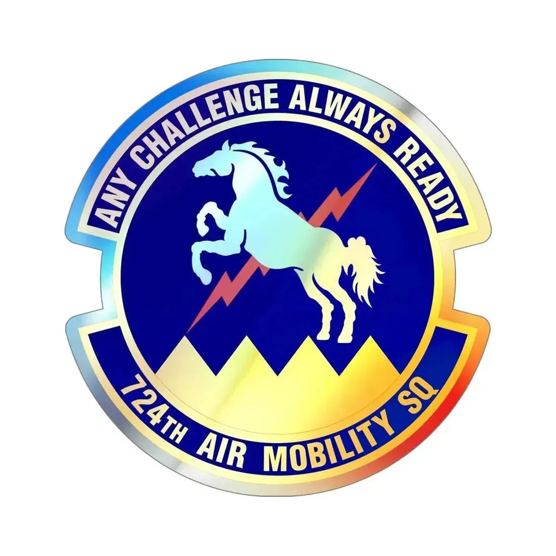 724 Air Mobility Sq AMC (U.S. Air Force) Holographic STICKER Die-Cut Vinyl Decal 5 Inch - The Sticker Space