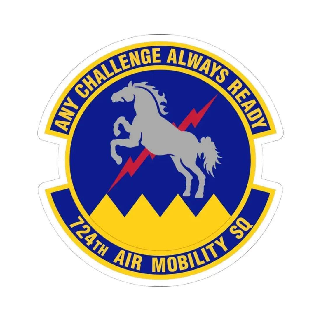 724 Air Mobility Sq AMC (U.S. Air Force) STICKER Vinyl Kiss-Cut Decal 4 Inch White - The Sticker Space