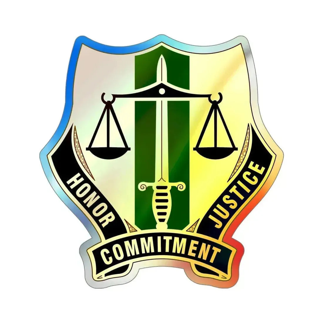 724 Military Police Battalion (U.S. Army) Holographic STICKER Die-Cut Vinyl Decal 6 Inch Holographic - The Sticker Space
