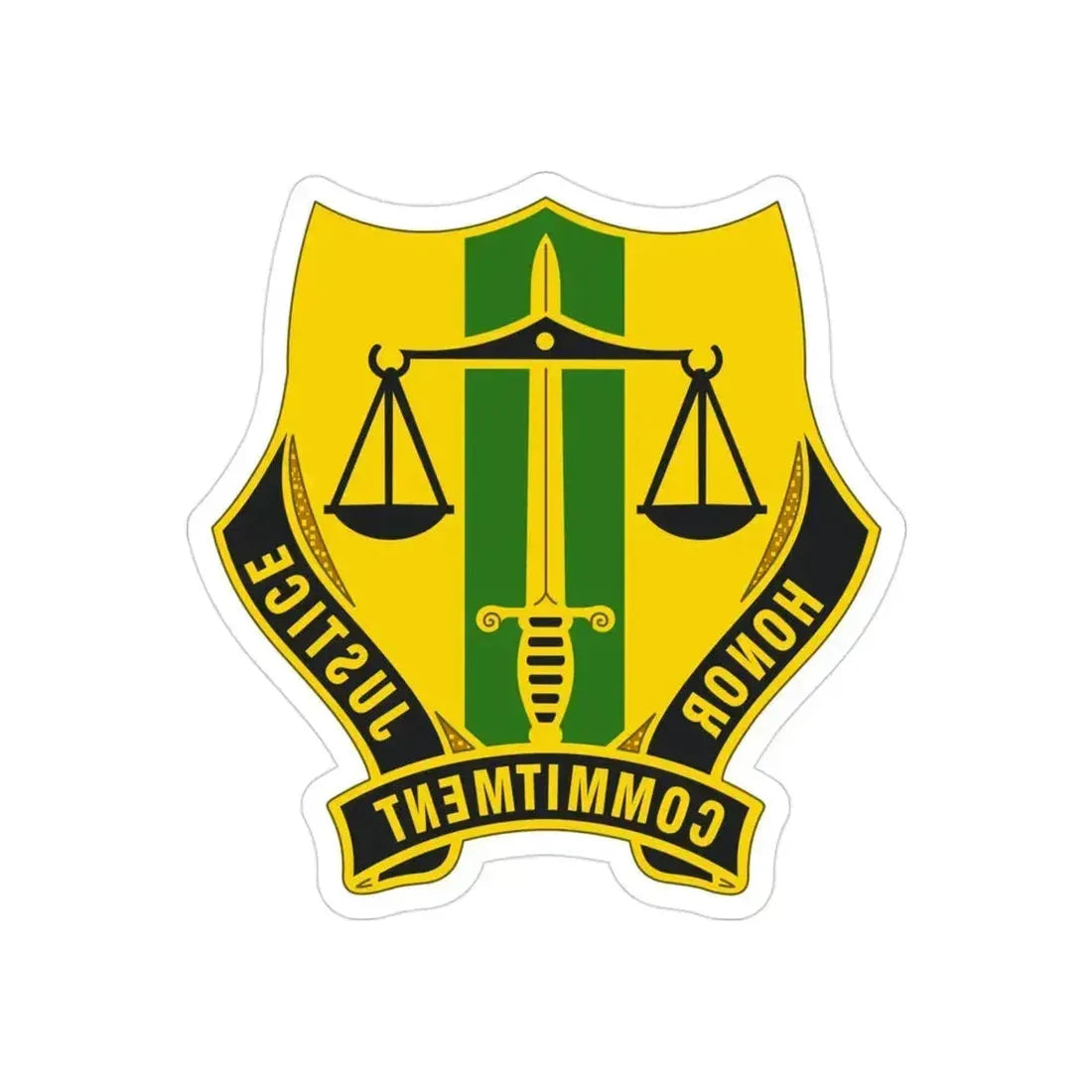 724 Military Police Battalion (U.S. Army) REVERSE PRINT Transparent Die-Cut STICKER 3 Inch Die-Cut Transparent - The Sticker Space
