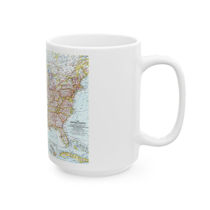 USA - The United States (1961) (Map) White Coffee Mug-The Sticker Space