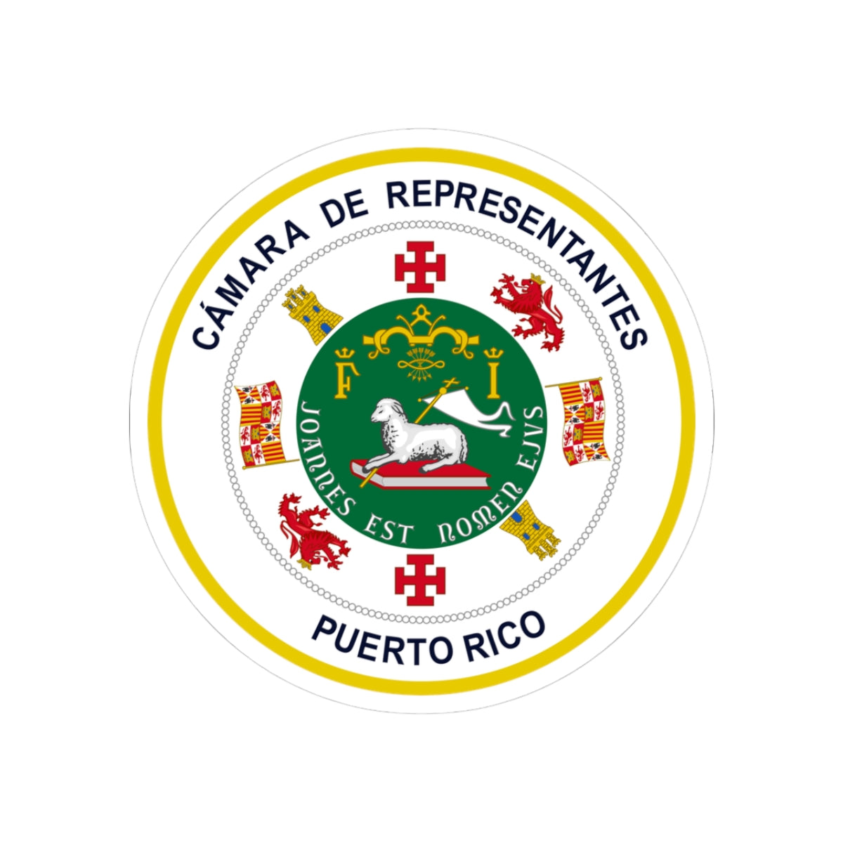 Seal of Puerto Rico House of Representatives - STICKER Vinyl Kiss-Cut Decal
