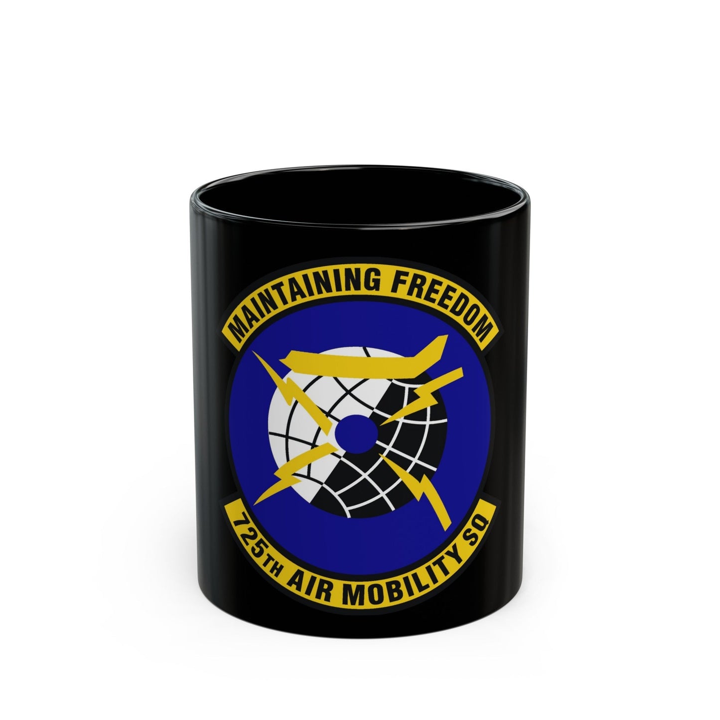 725 Air Mobility Squadron AMC (U.S. Air Force) Black Coffee Mug-11oz-The Sticker Space