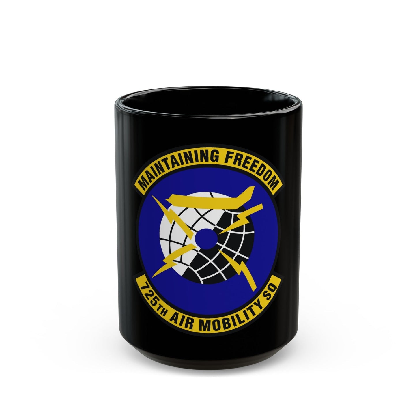 725 Air Mobility Squadron AMC (U.S. Air Force) Black Coffee Mug-15oz-The Sticker Space