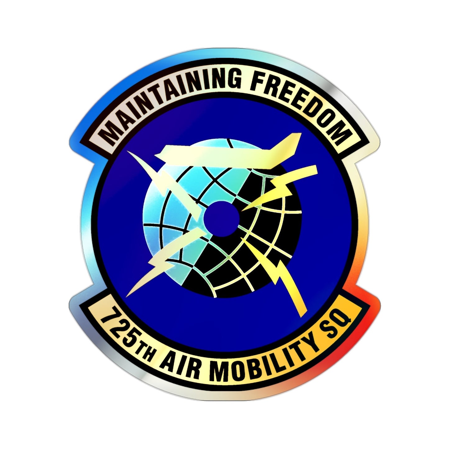 725 Air Mobility Squadron AMC (U.S. Air Force) Holographic STICKER Die-Cut Vinyl Decal-2 Inch-The Sticker Space