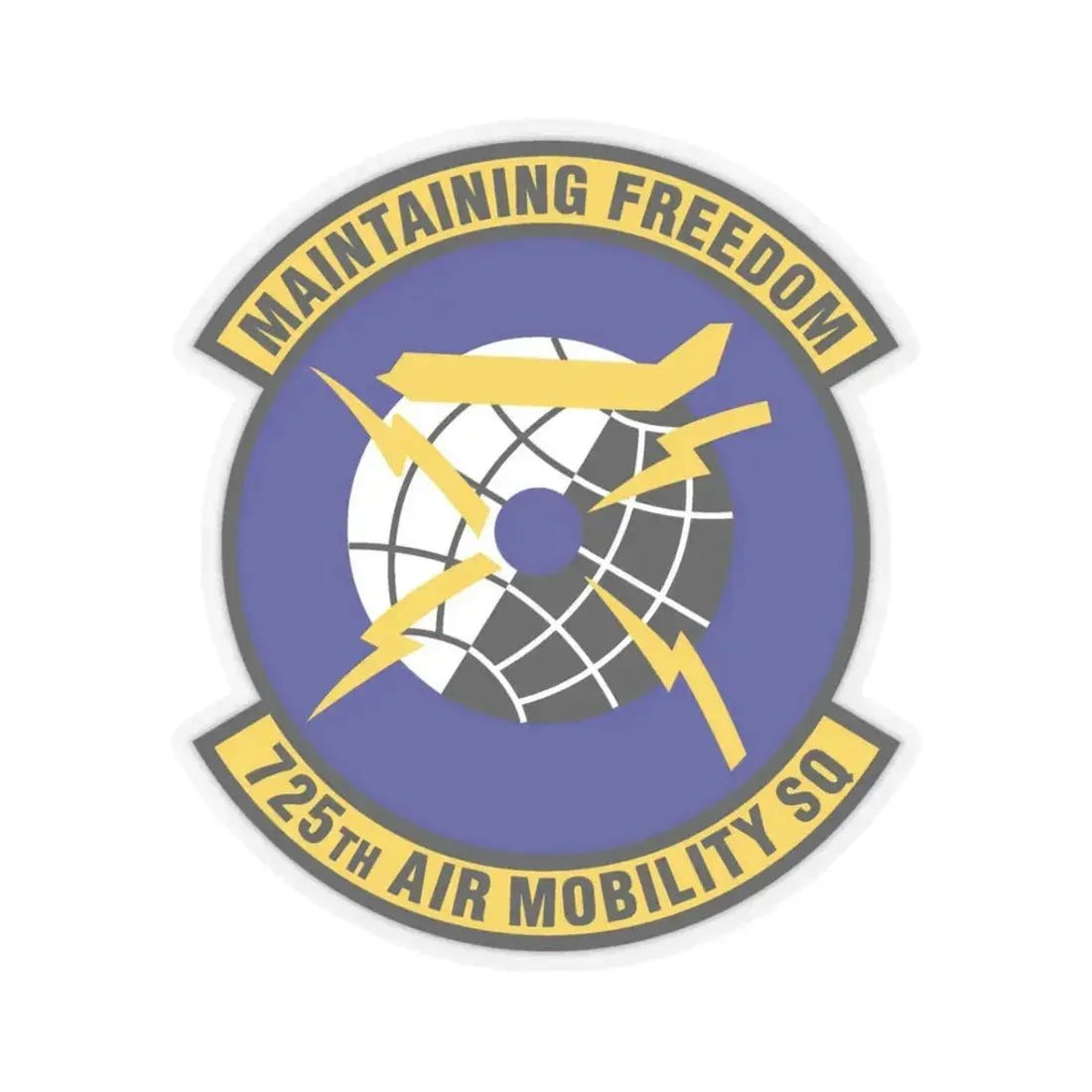 725 Air Mobility Squadron AMC (U.S. Air Force) STICKER Vinyl Kiss-Cut Decal 3 Inch Transparent - The Sticker Space