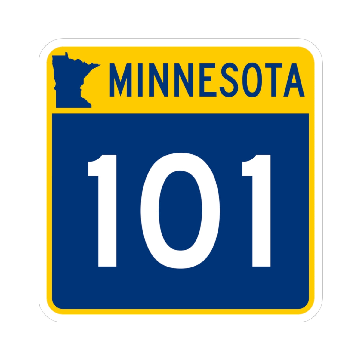 MN-101 (Minnesota) (Road Sign) STICKER Vinyl Kiss-Cut Decal