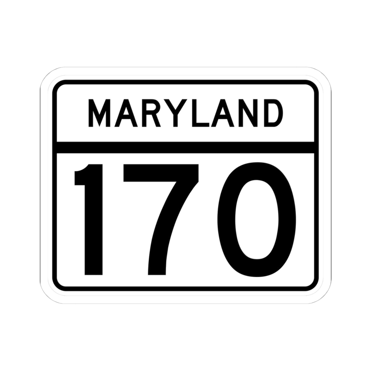 MD Route 170 (Maryland) (Road Sign) STICKER Vinyl Kiss-Cut Decal