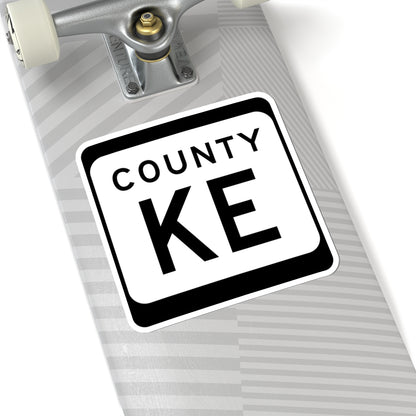WIS County KE (Wisconsin) (Road Sign) STICKER Vinyl Kiss-Cut Decal