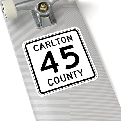 Carlton County 45 MN (Minnesota) (Road Sign) STICKER Vinyl Kiss-Cut Decal