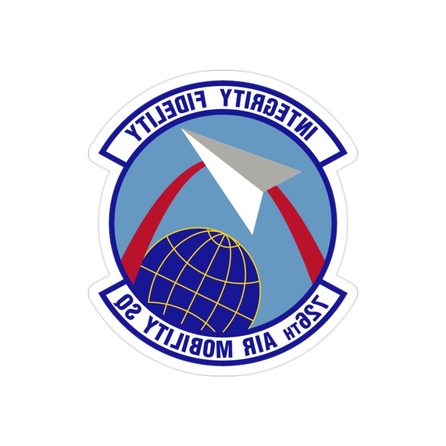 726 Air Mobility Sq AMC (U.S. Air Force) REVERSE PRINT Transparent STICKER-2" × 2"-The Sticker Space