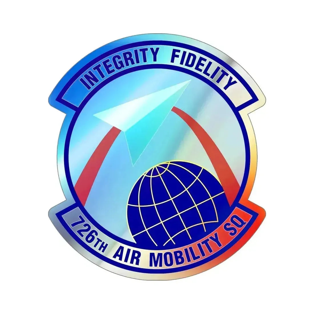 726 Air Mobility Sq AMC (U.S. Air Force) Holographic STICKER Die-Cut Vinyl Decal 6 Inch - The Sticker Space