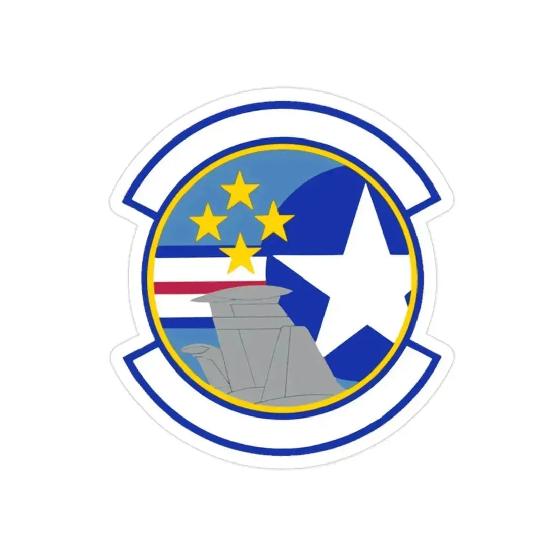 727 Air Mobility Squadron AMC (U.S. Air Force) REVERSE PRINT Transparent Die-Cut STICKER 2 Inch Die-Cut Transparent - The Sticker Space