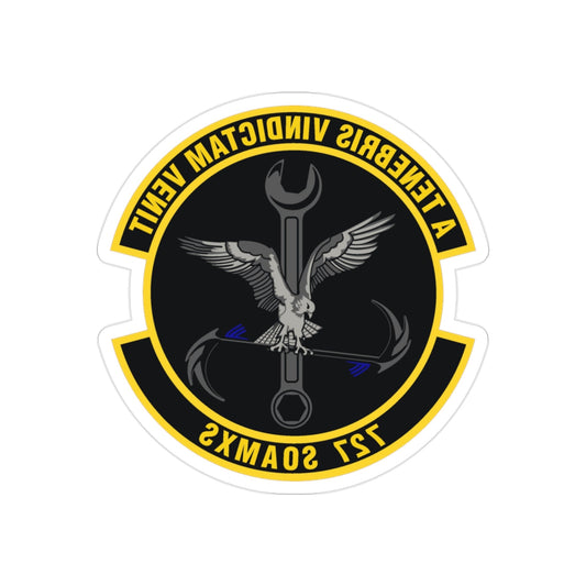 727 Special Operations Aircraft Maintenance Squadron AFSOC (U.S. Air Force) REVERSE PRINT Transparent STICKER-2" × 2"-The Sticker Space