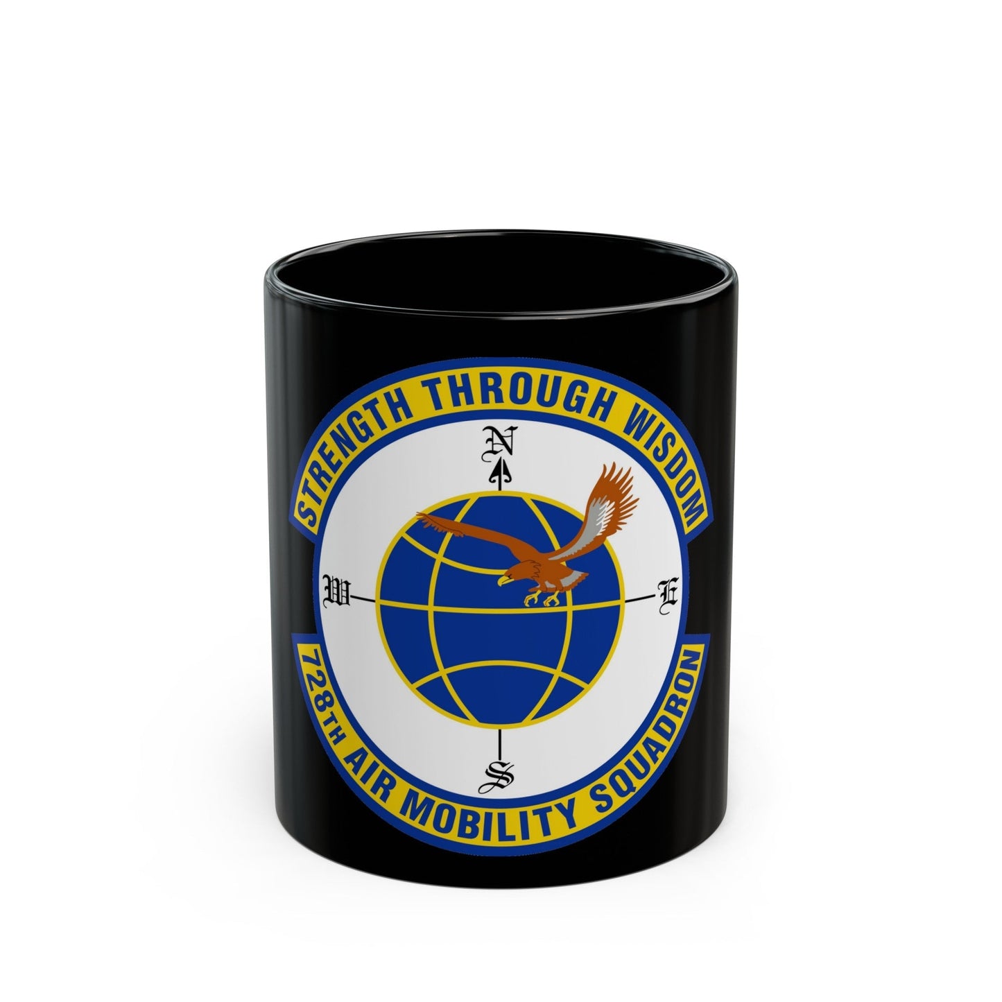 728 Air Mobility Squadron AMC (U.S. Air Force) Black Coffee Mug-11oz-The Sticker Space