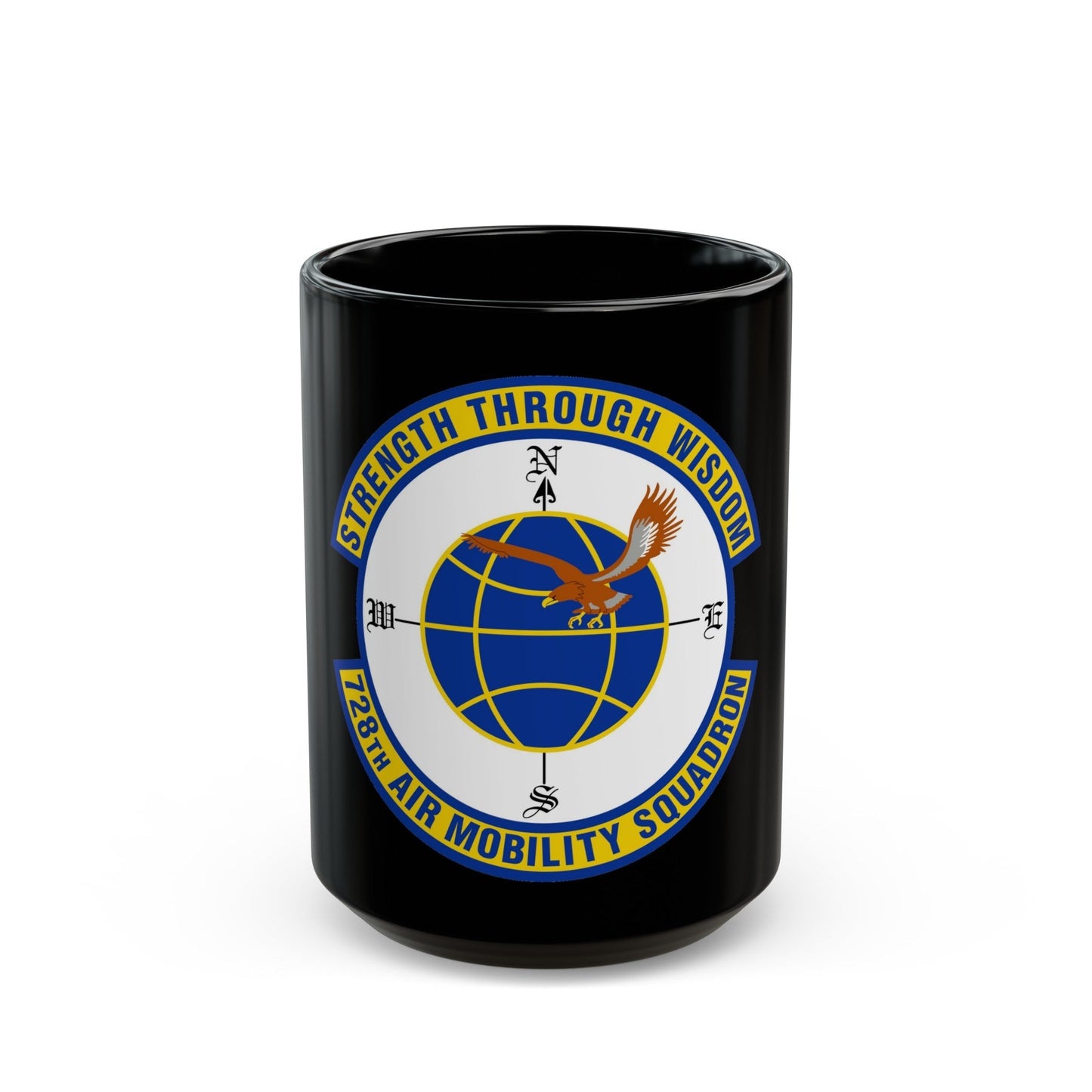 728 Air Mobility Squadron AMC (U.S. Air Force) Black Coffee Mug-15oz-The Sticker Space