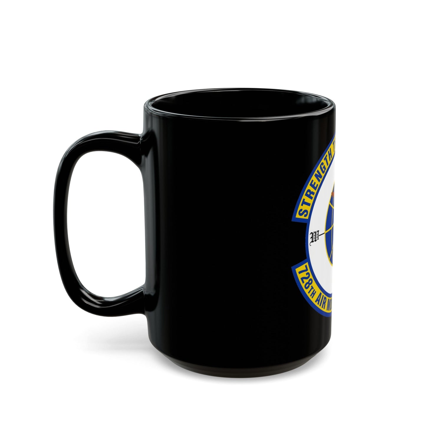 728 Air Mobility Squadron AMC (U.S. Air Force) Black Coffee Mug-The Sticker Space