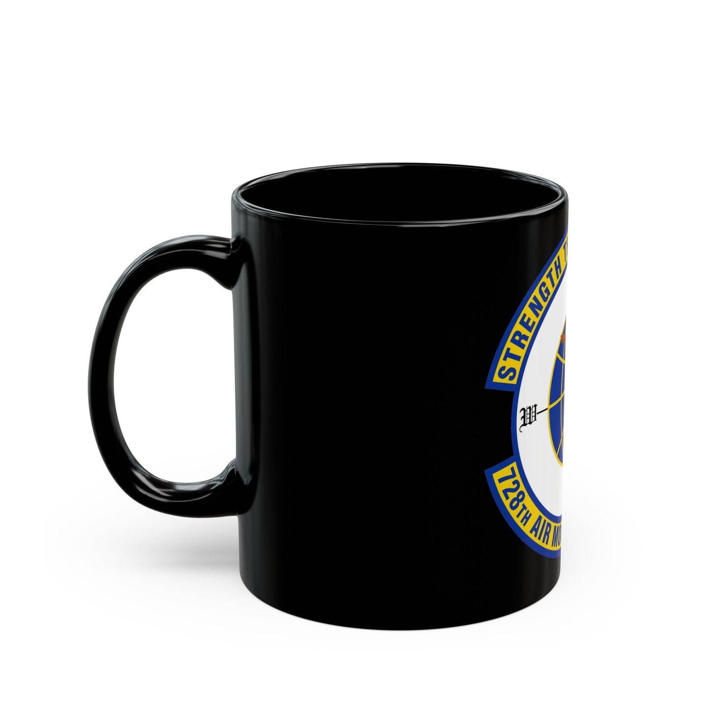 728 Air Mobility Squadron AMC (U.S. Air Force) Black Coffee Mug-The Sticker Space