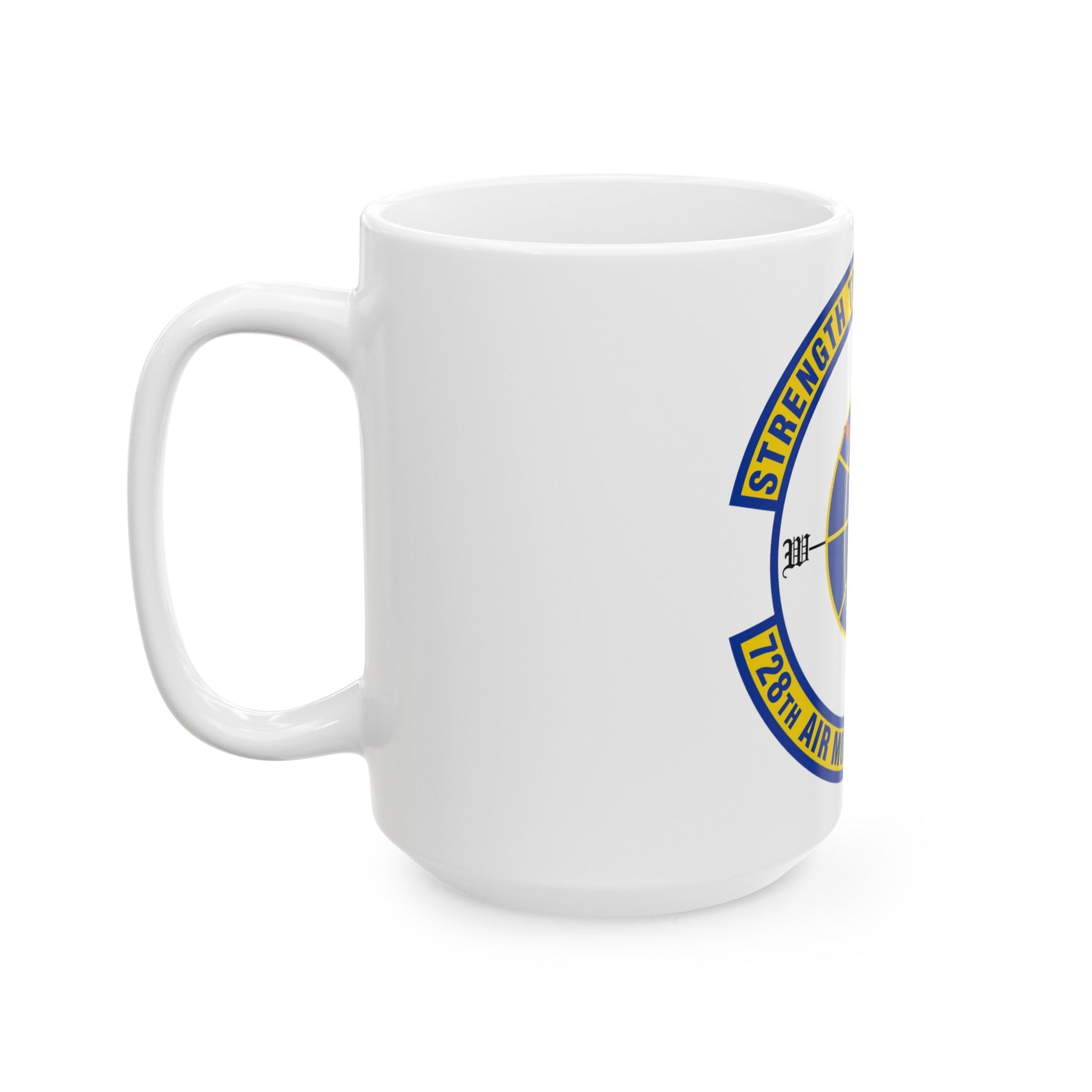 728 Air Mobility Squadron AMC (U.S. Air Force) White Coffee Mug-The Sticker Space