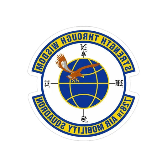 728 Air Mobility Squadron AMC (U.S. Air Force) REVERSE PRINT Transparent Die-Cut STICKER 2 Inch Die-Cut Transparent - The Sticker Space