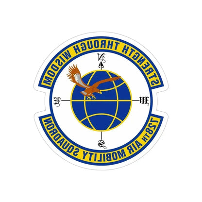 728 Air Mobility Squadron AMC (U.S. Air Force) REVERSE PRINT Transparent Die-Cut STICKER 6 Inch Die-Cut Transparent - The Sticker Space