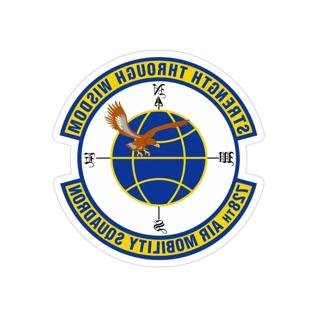 728 Air Mobility Squadron AMC (U.S. Air Force) REVERSE PRINT Transparent Die-Cut STICKER - The Sticker Space